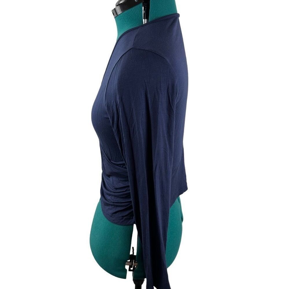 VETIOR Deep V Neck Long Sleeve Unique Slim Fit Cross Wrap Crop Top- Size L - Picture 6 of 10